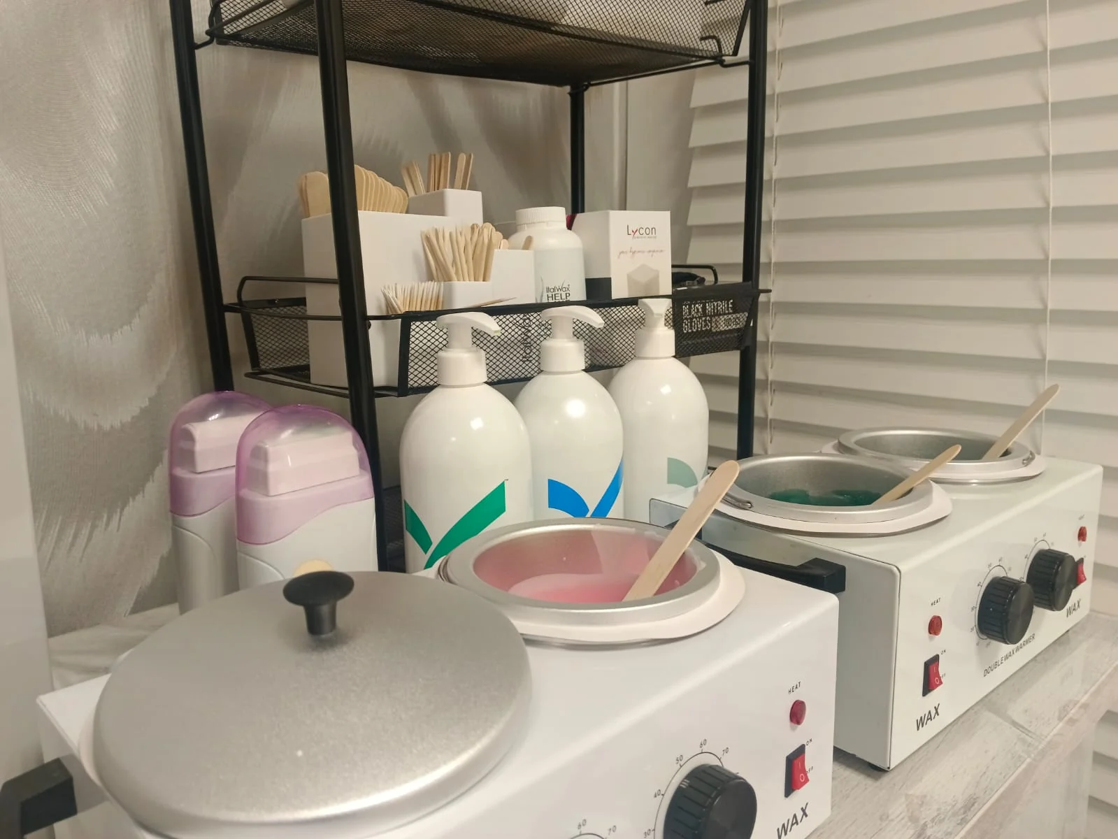 Waxbae's professional waxing station prepared for a treatment